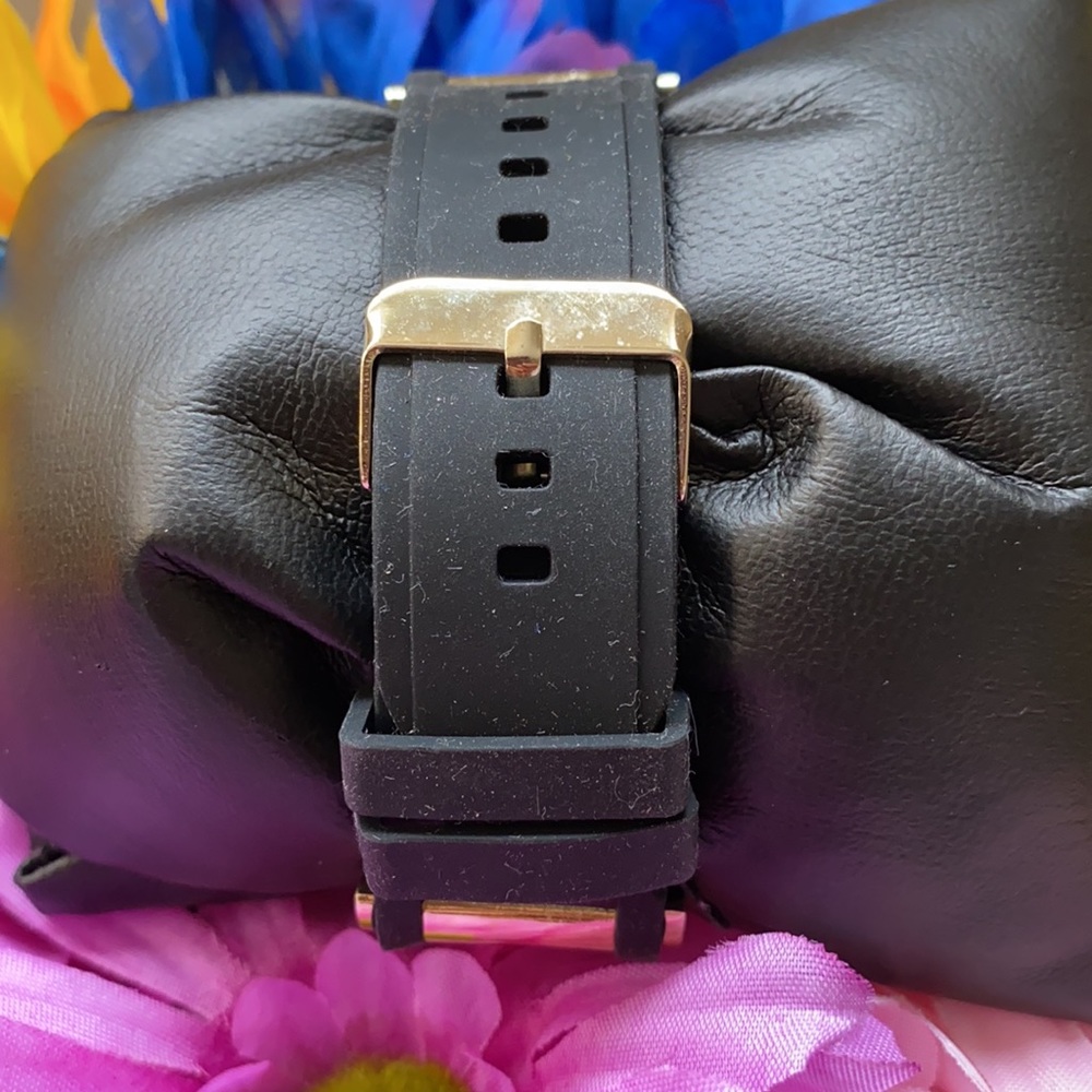 NEW* MEN BLACK GOLD ICY BLING SILICON WATCH - Picture 5 of 7